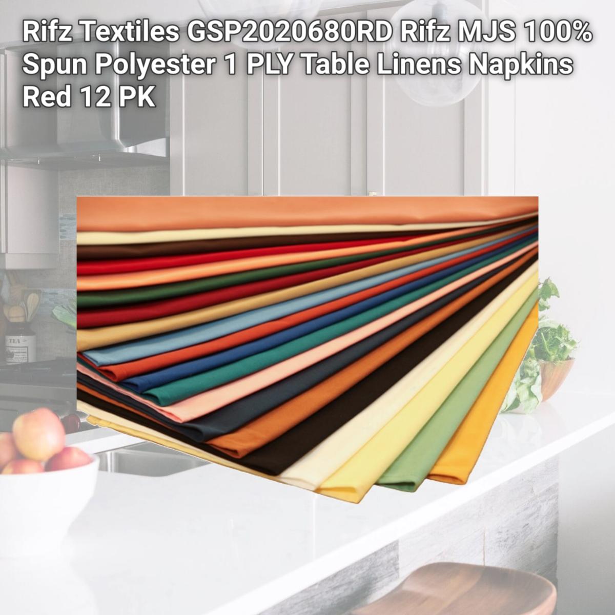 Picture of Rifz Textiles GSP2020680RD Rifz MJS 100% Spun Polyester 1 PLY Table Linens Napkins Red 12 PK