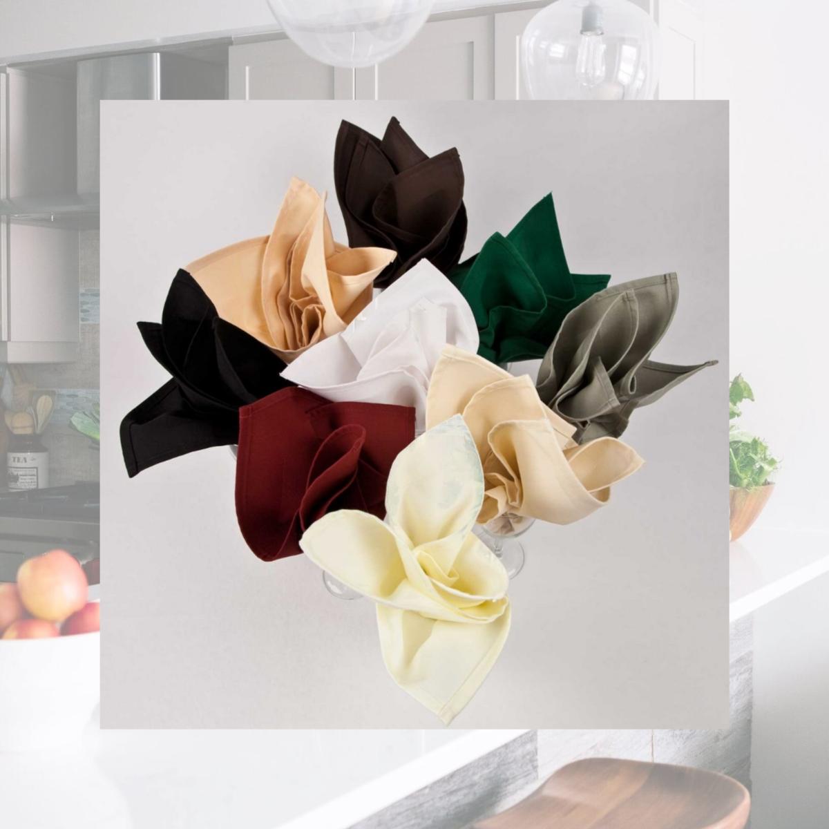 Picture of Rifz Textiles GSP2020680SW Rifz MJS 100% Spun Polyester 1 PLY Table Linens Sandal Wood Napkins 12 PK