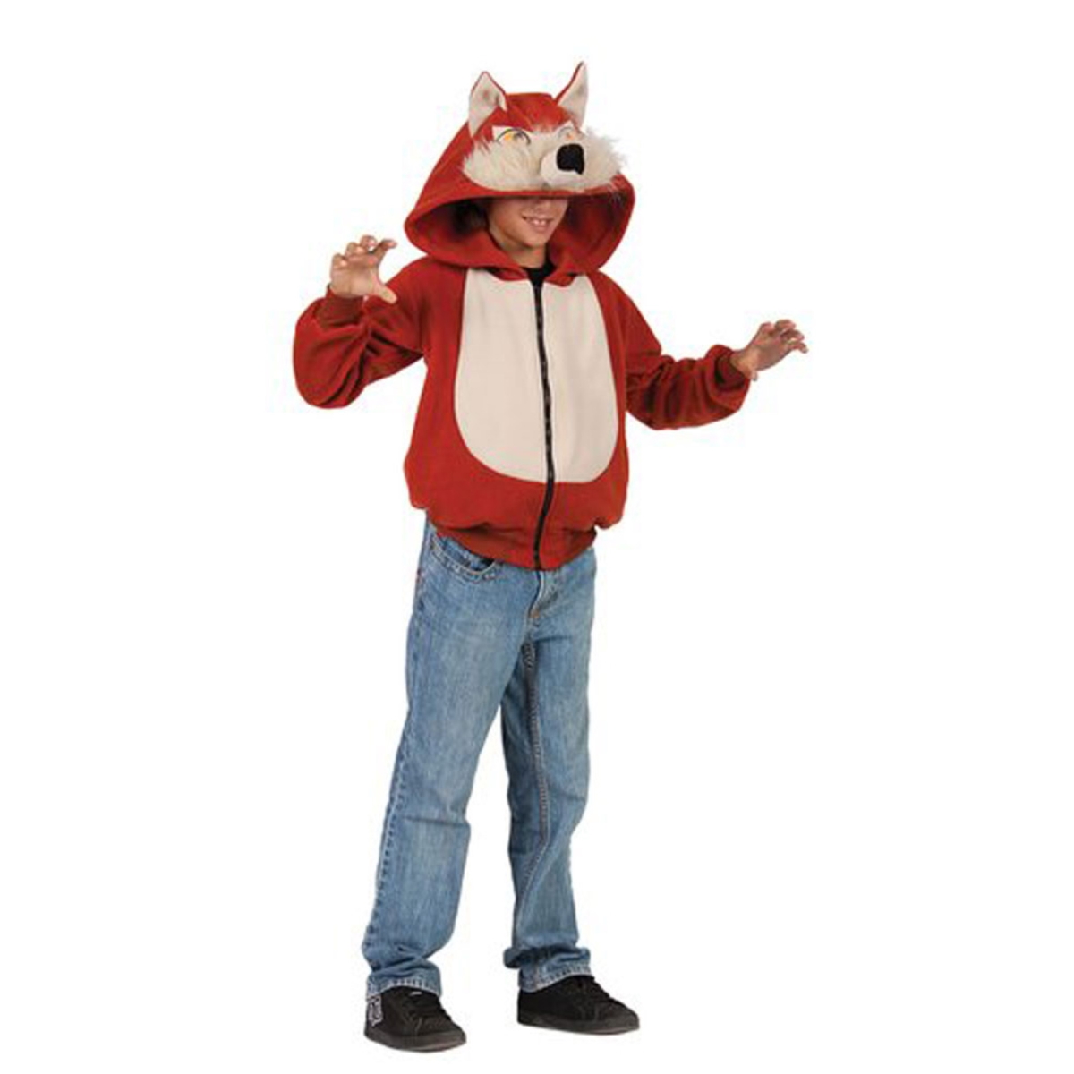 40533-m Child Wild Fox Hoodie Costume - Red, Medium