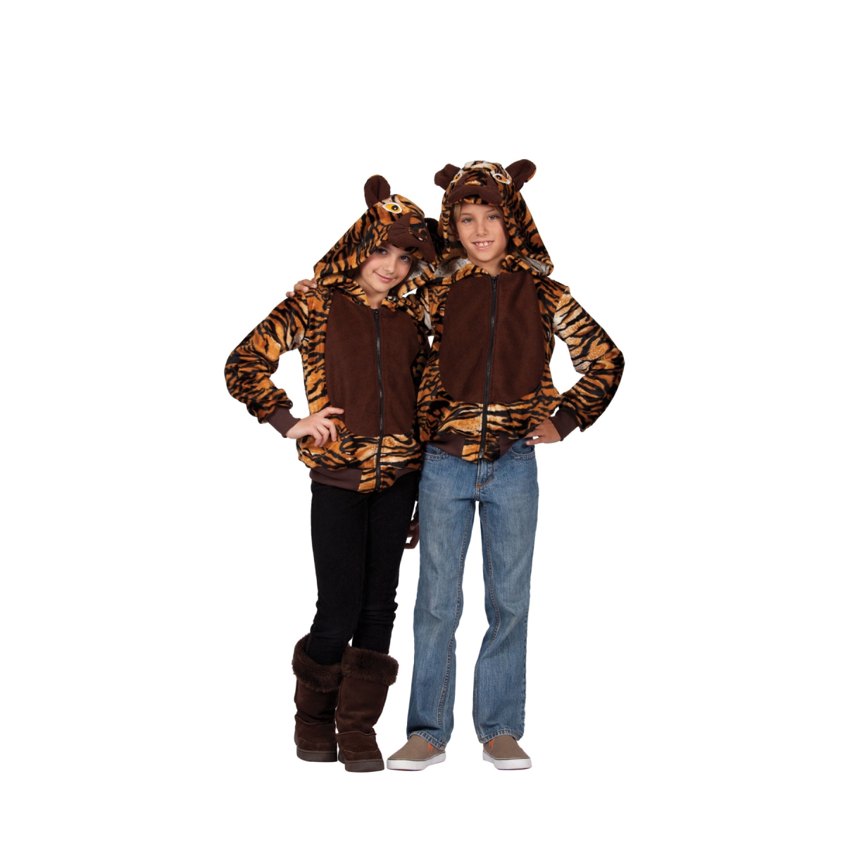 40574-m Taylor Tiger Hoodie Child Costume - Brown, Medium