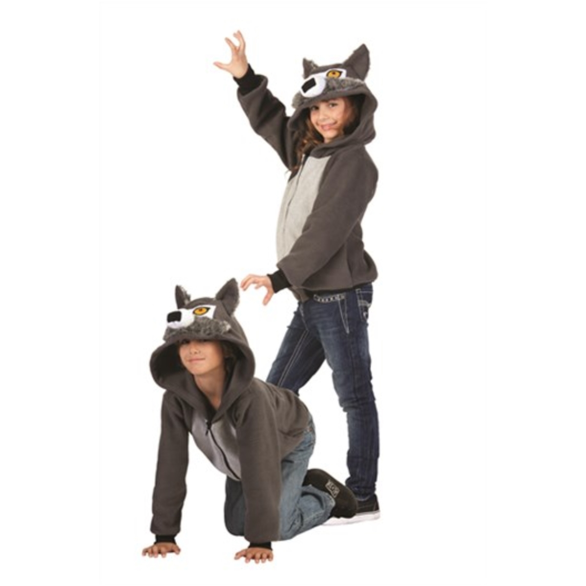 40521-l Kids Wolf Hoodie Child Costume - Large