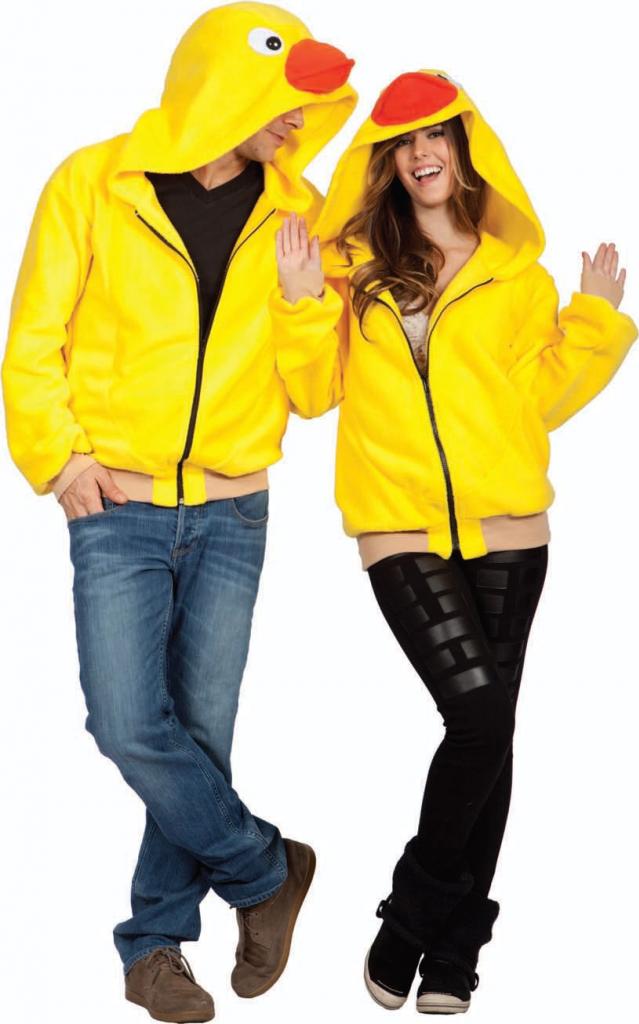 40831-l Tub Time Ducky Adult Hoodie Costume, Large - Yellow