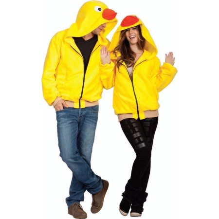 40831-s Tub Time Ducky Hoodie Adult Costume, Small - Yellow