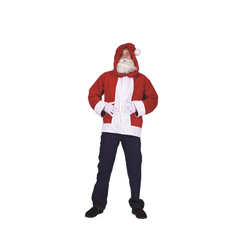 40890-s Santa Claus Adult Hoodie Costume, Small - Red & White