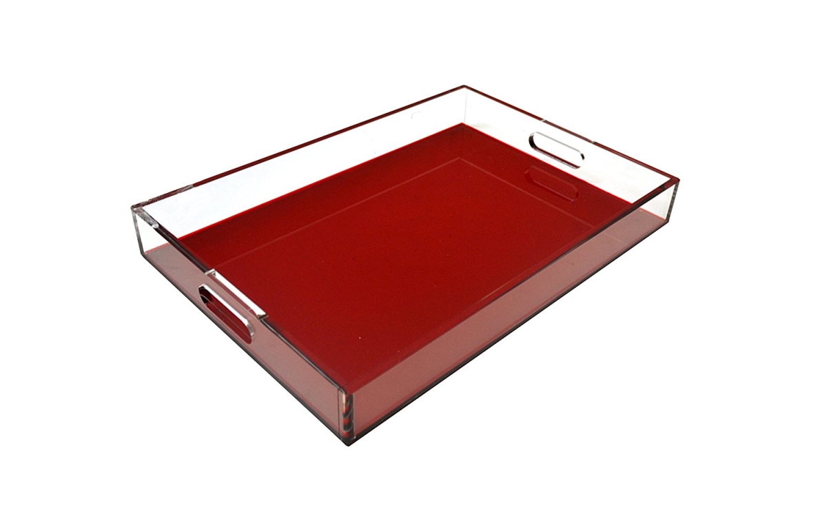 Lt01-r Square Lucite Tray, Red