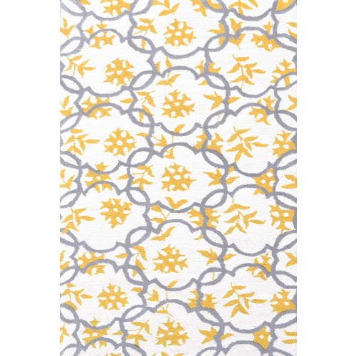 71195d 4.7 X 7.7 In. Geo Area Rug - White, Grey & Gold