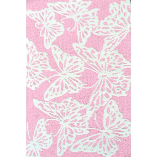 71190b 2.8 X 4.8 In. Multi Butterfly Area Rug - Pink & White