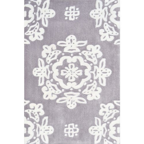 74108d 4.7 X 7.7 In. Emblem Area Rug - Grey & White
