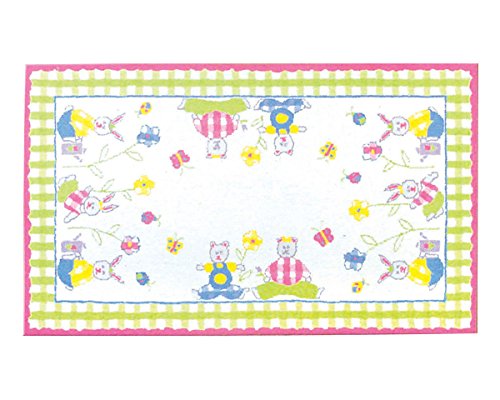 12279d 4.7 X 7.7 Ft. Sitting In The Park Area Rug - Pink, Lime & White