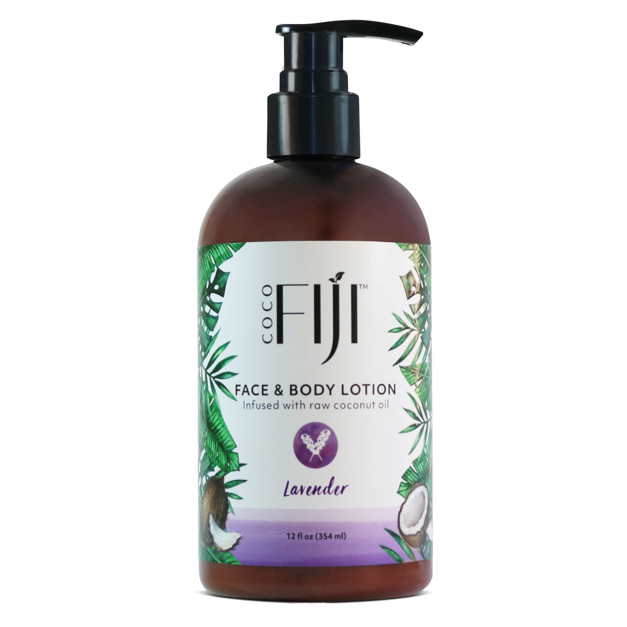 833884000084 12 Oz Infused Face & Body Lotion With Raw Coconut Oil, Lavender
