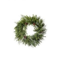 Mtx54981-nagr 24 In. Deluxe Mixed Pine, Cedar With Cone Wreath - Natural Green