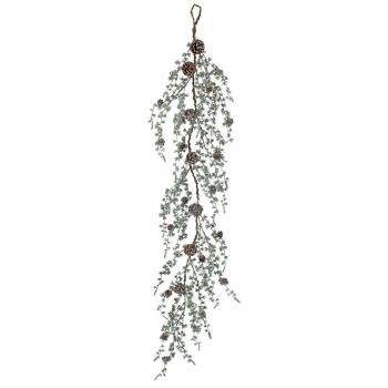 Mtx59214-grsv 54 In. Frost Glit Ming Pine With Jingle Bells Garland - Green Silver