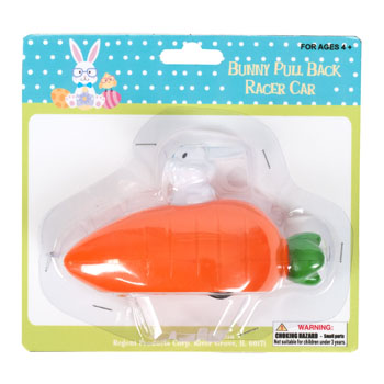 G90688 4.75 X 2.75 In. Rabbit Racer With Carrot Car Pullback Action Easter - Pack Of 24