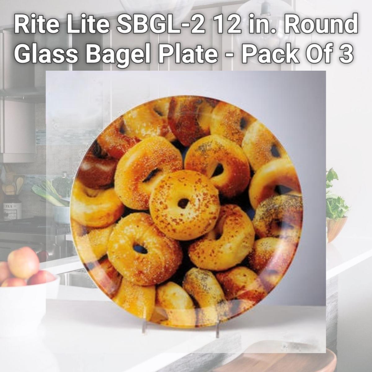 Picture of Rite Lite SBGL-2 12 in. Round Glass Bagel Plate - Pack Of 3