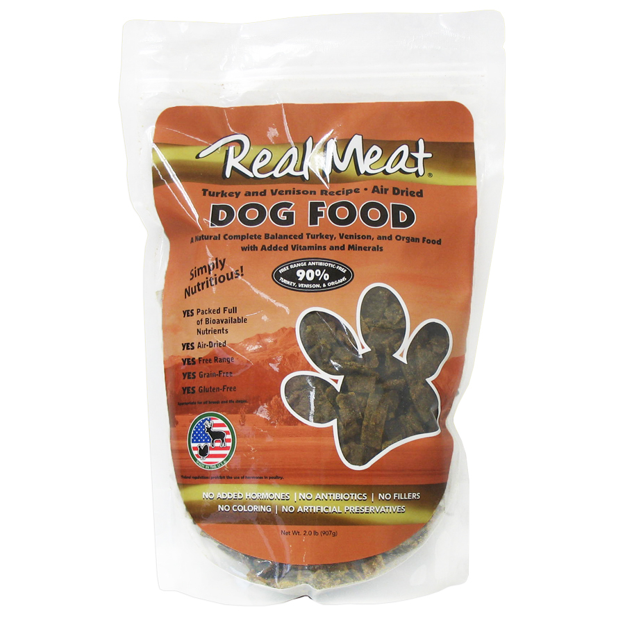 Real Meat 70802 2 Lbs Air Dried Dog Food, Turkey & Vension
