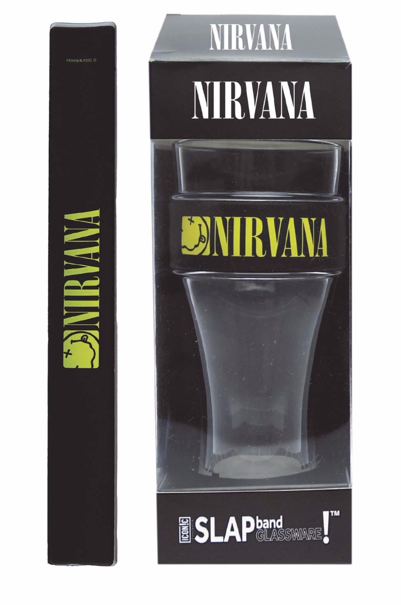 Icc-2m-n01-3012 Nirvana Smiley Logo Heavy Duty Slap Adult Band Pint Glass