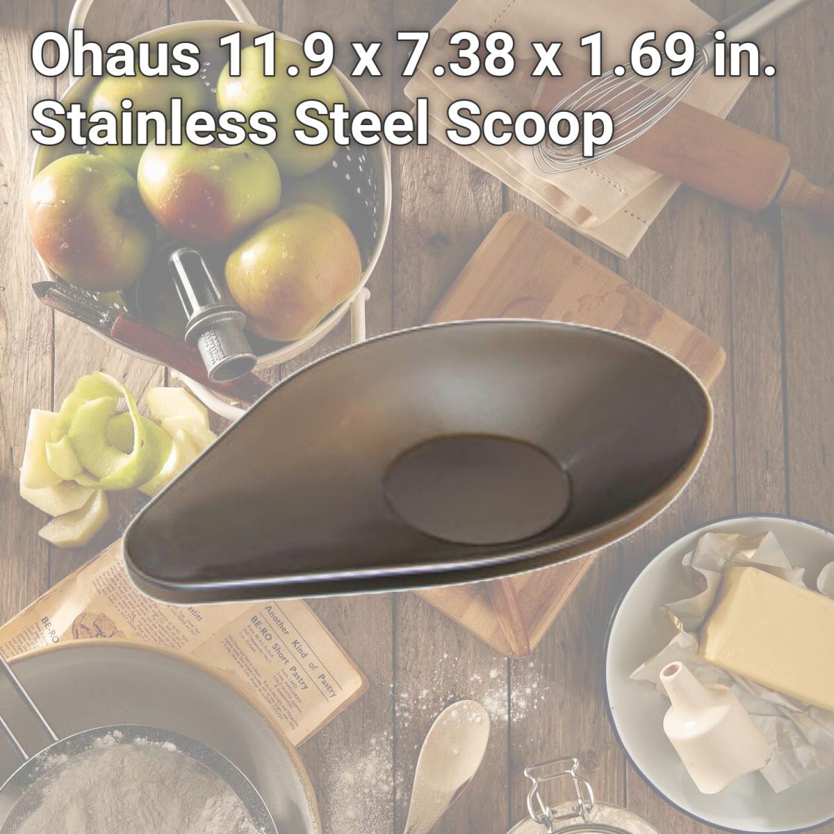 Picture of Ohaus 11.9 x 7.38 x 1.69 in. Stainless Steel Scoop