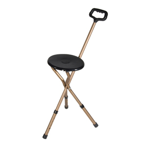 Folding Cane Seat Adjustable Height - Bronze