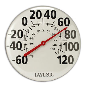 -681 18 In. Dial Metal Patio Thermometer