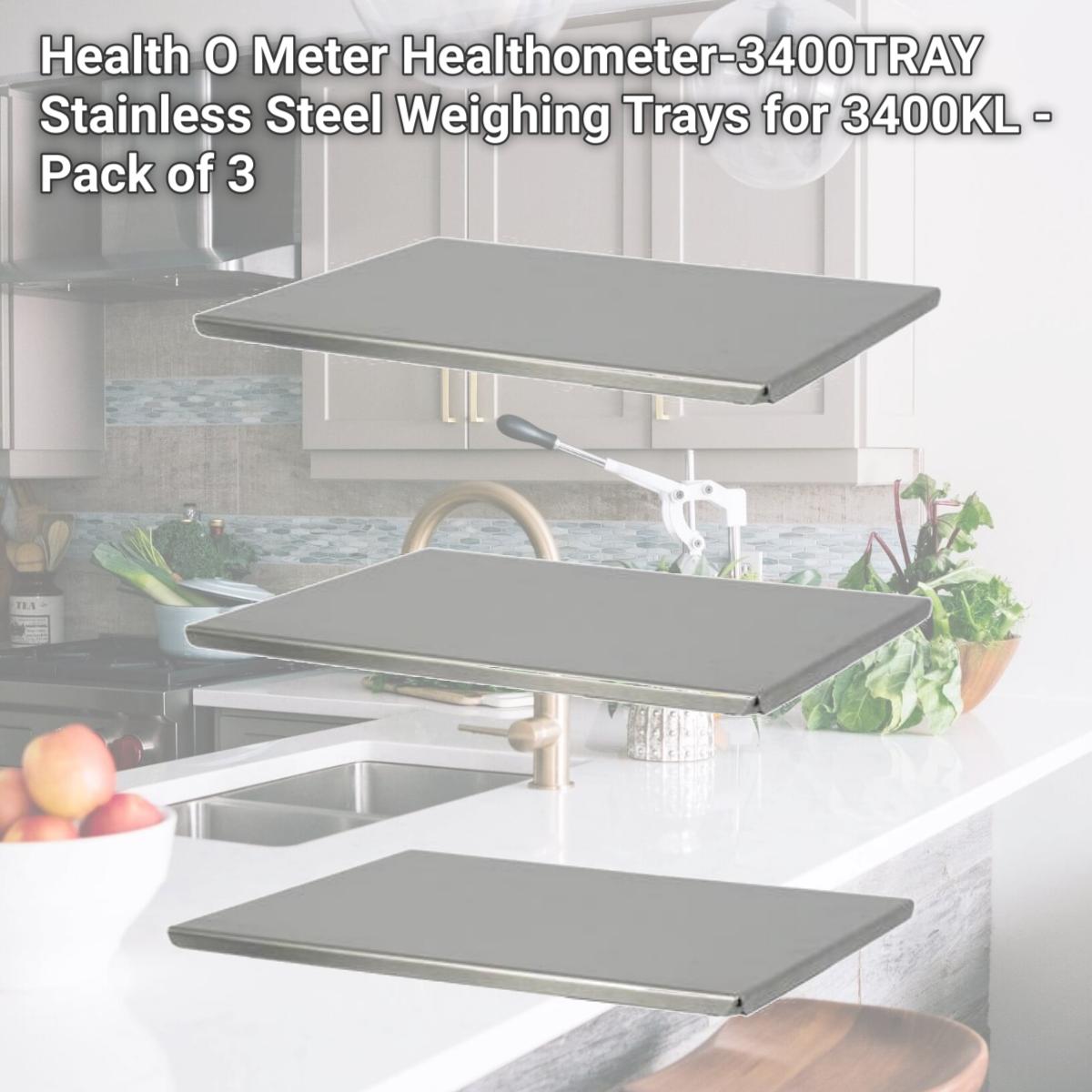 Picture of Health O Meter Healthometer-3400TRAY Stainless Steel Weighing Trays for 3400KL - Pack of 3