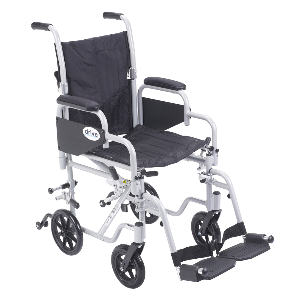 Drive Medical Drive-medical-wc39 Poly Fly Transport Chair Wheelchair With Swing Away Footrest