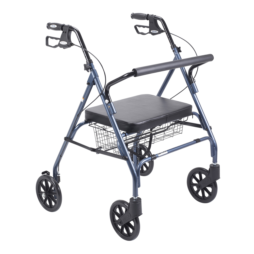 Drive Medical Drive-medical-rs18 Heavy Duty Bariatric Walker Rollator With Large Padded Seat