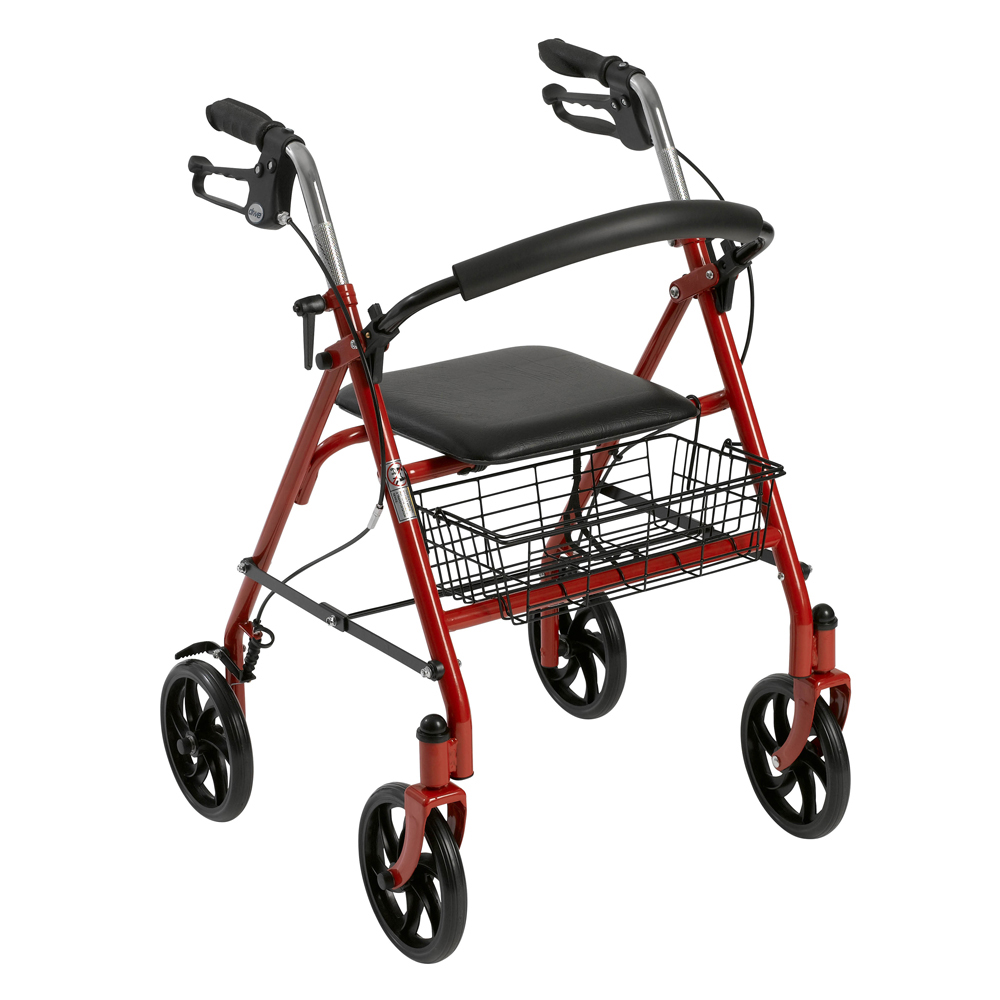 Drive Medical Drive-medical-rs3 Four Wheel Walker Rollator With Fold Up Removable Back Support