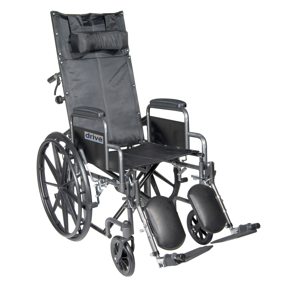 Drive Medical Drive-medical-wc13 Silver Sport Reclining Wheelchair With Elevating Leg Rests