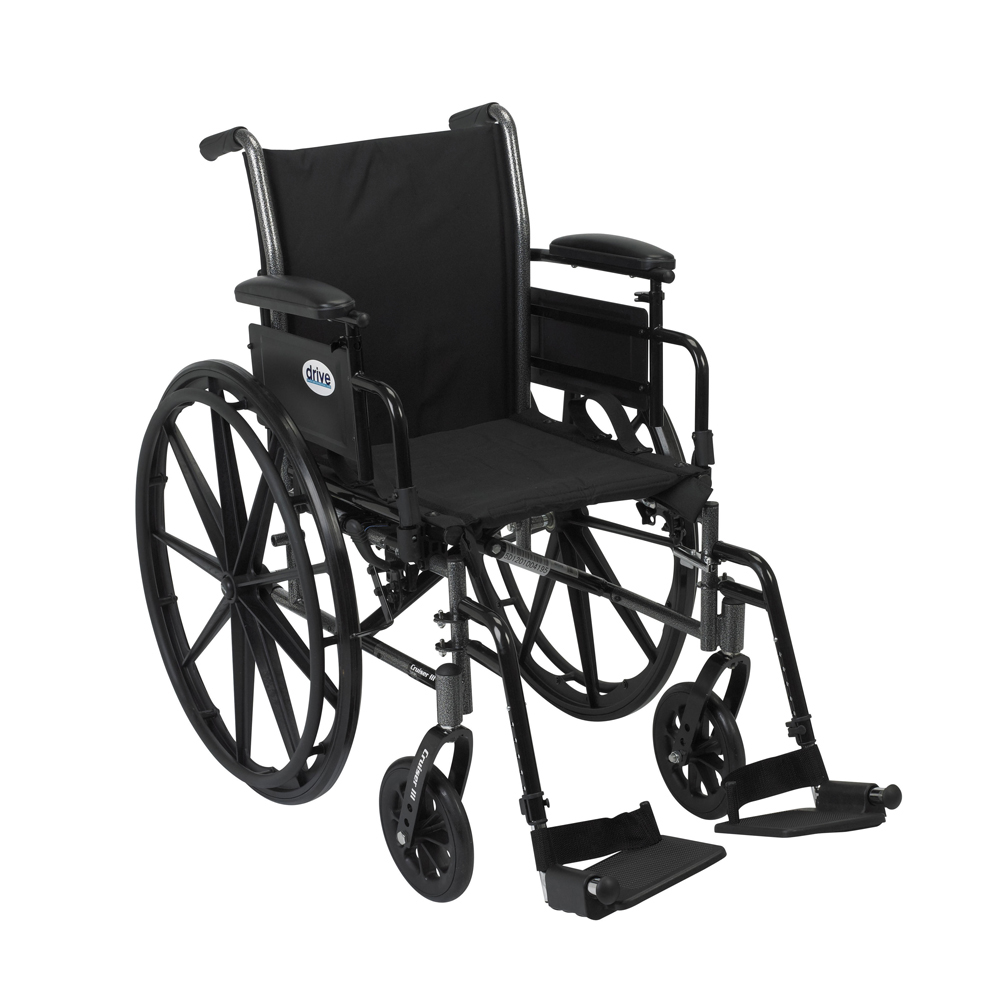 Drive Medical Drive-medical-wc6 Cruiser Iii Light Weight Wheelchair With Flip Back Removable Arms