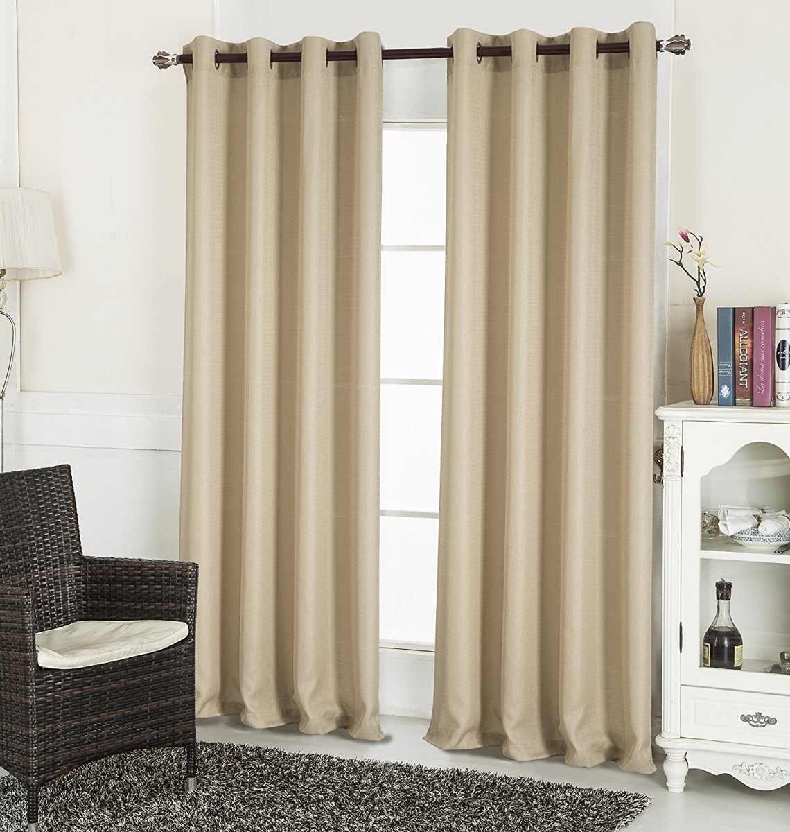 Pnl02131 Layne Textured 54 X 90 In. Grommet Curtain Panel, Gold