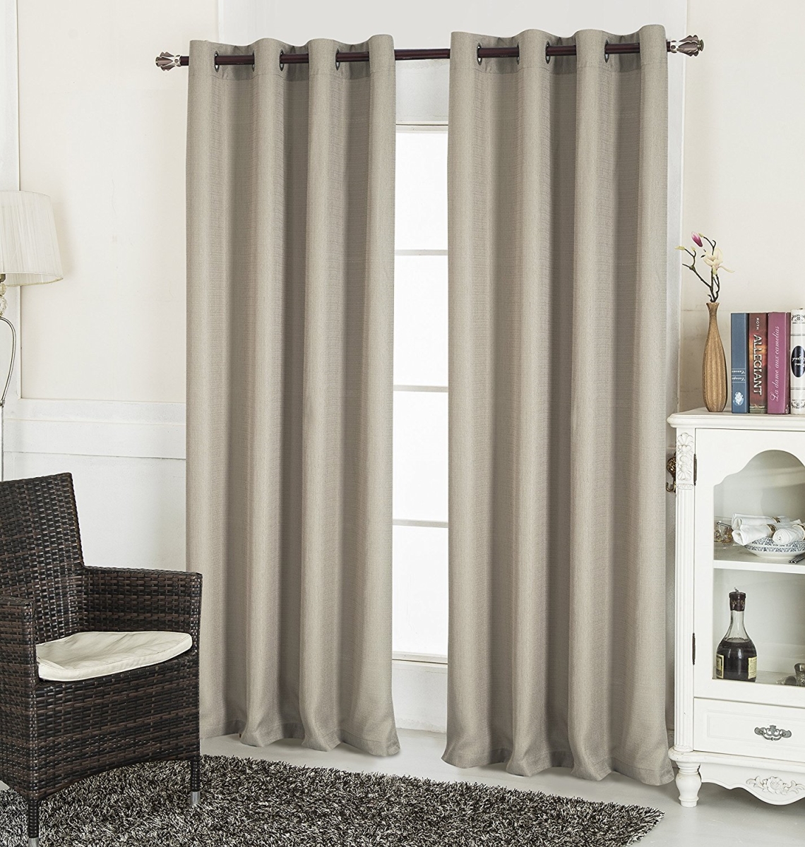 Pnl02190 Layne Textured 54 X 90 In. Grommet Curtain Panel, Taupe