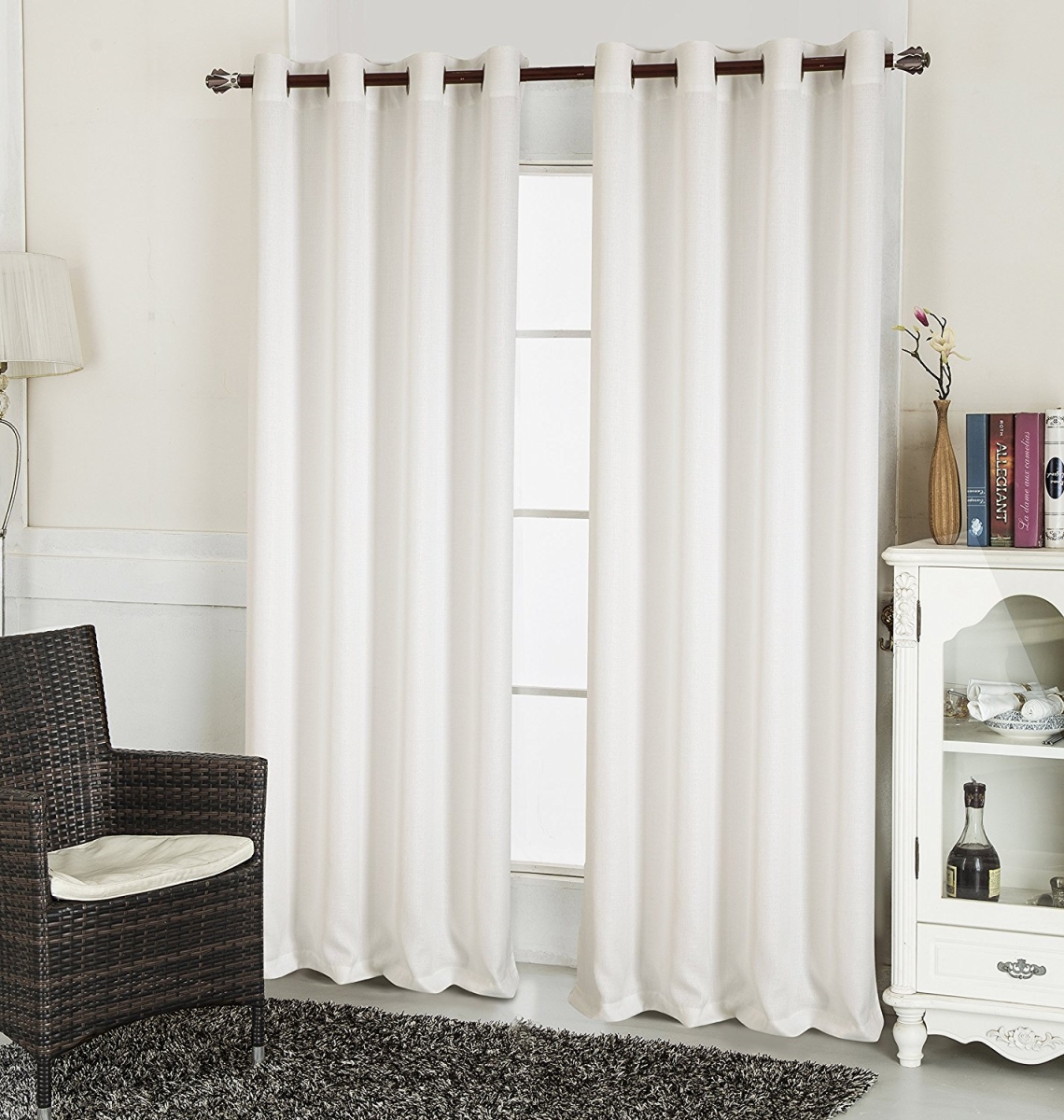 Pnl02197 Layne Textured 54 X 90 In. Grommet Curtain Panel, White