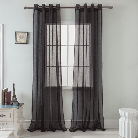 Pns15906 54 X 90 In. Spyder Lace Grommet Single Curtain Panel, Black