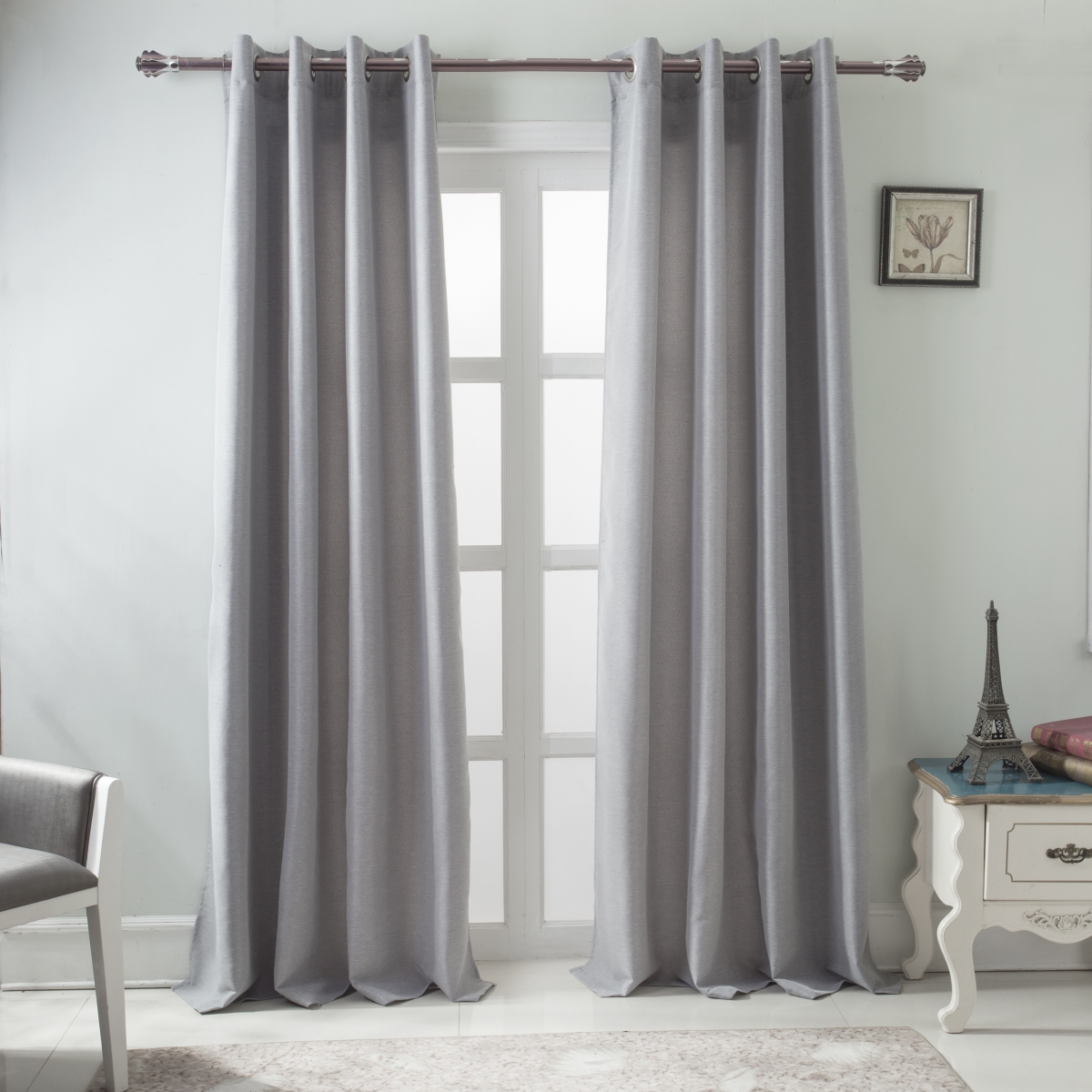 Pnb17234 54 X 84 In. Burma Room Darkening Grommet Single Curtain Panel, Grey