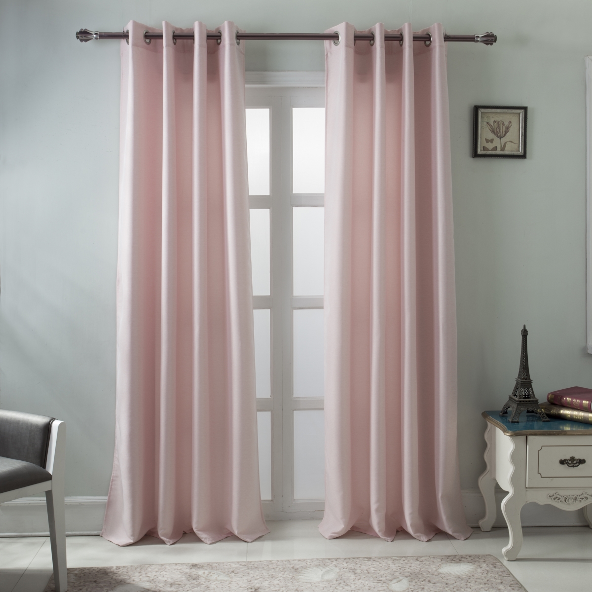 Pnb17279 54 X 84 In. Burma Room Darkening Grommet Single Curtain Panel, Rose