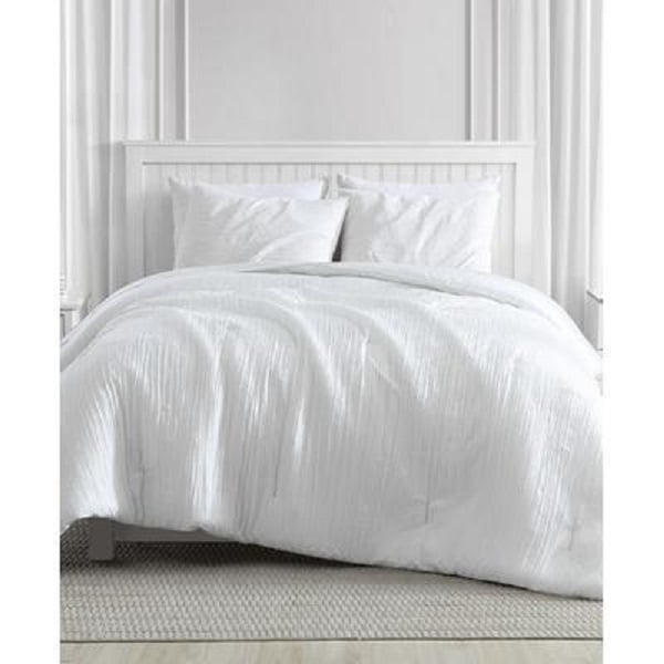 UPC 756381128573 product image for Greenport Crinkle Bed Comforter Set, White - Queen - 3 Piece | upcitemdb.com