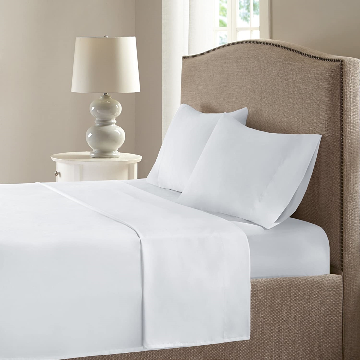 UPC 196210025053 product image for SHML32397Q Modern Living 100 Percent Pima Cotton Sheet Set, White - Queen Si | upcitemdb.com
