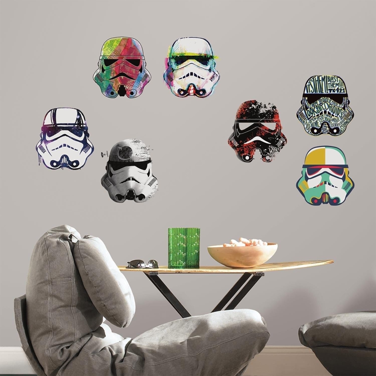 Star Wars Artistic Storm Trooper Heads Peel & Stick Wall Decals