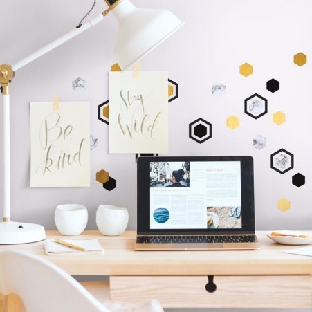 Hexagon Peel & Stick Wall Decals With Foil
