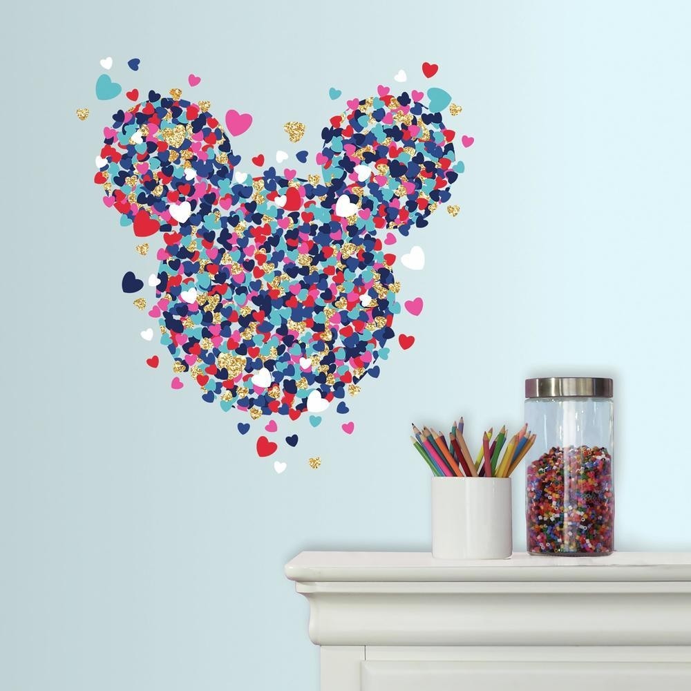 Minnie Mouse Heart Confetti Peel & Stick Giant Wall Decals With Glitter