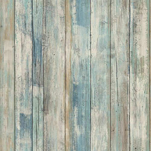 Blue Distressed Wood Peel & Stick Wallpaper