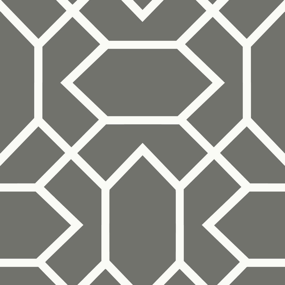 Dark Grey Modern Geometric Peel & Stick Wallpaper