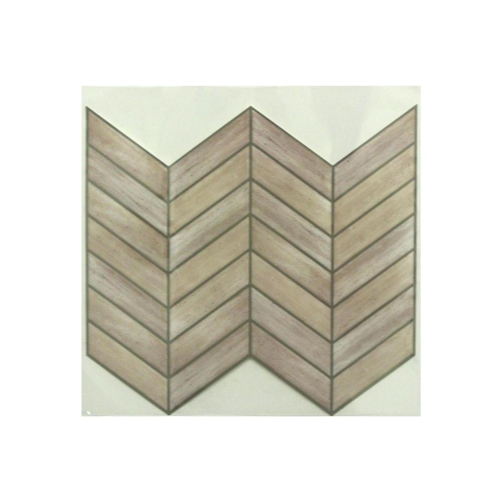Chevron Distressed Wood Stick Tiles - Pack Of 4