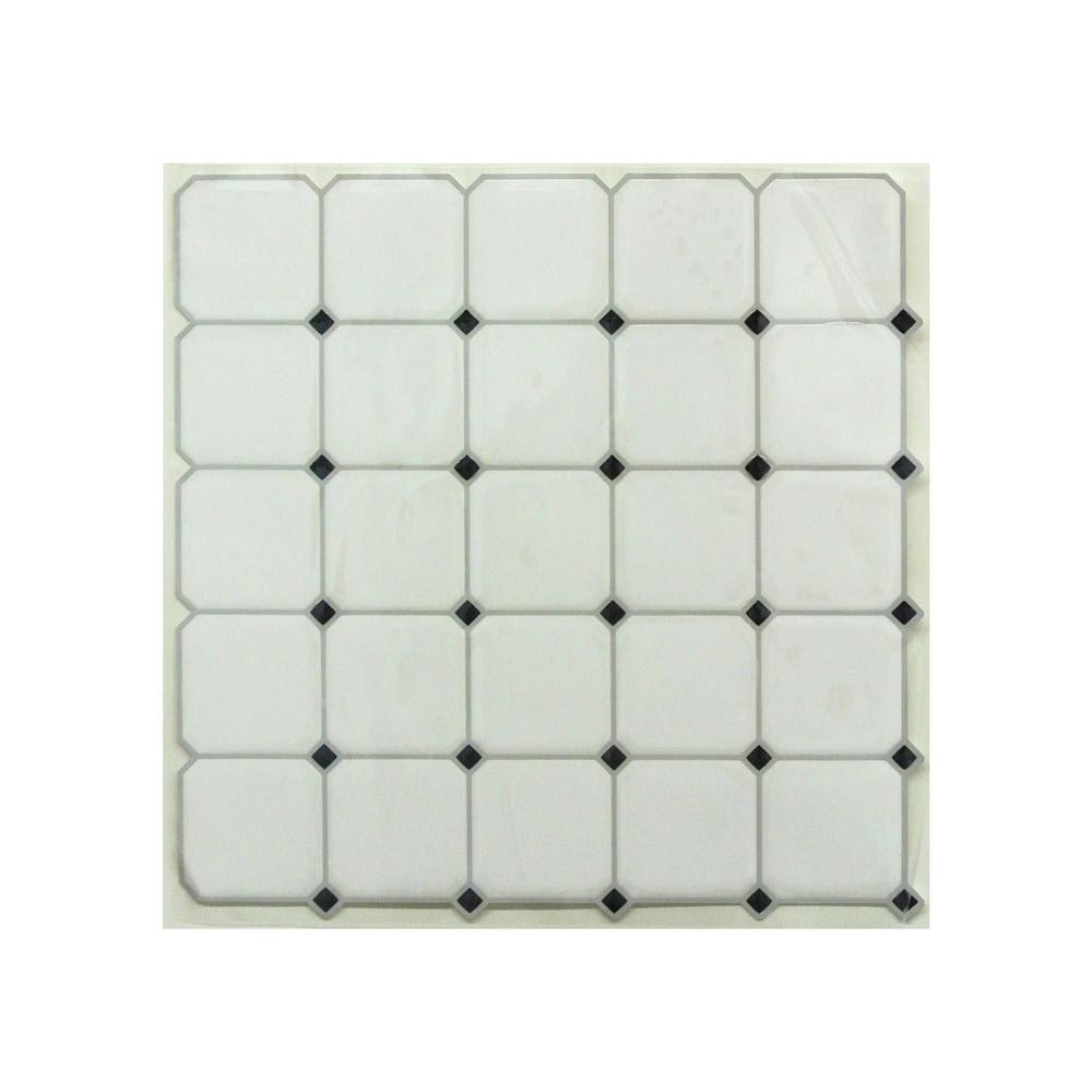 Black & White Diamond Stick Tiles - Pack Of 4