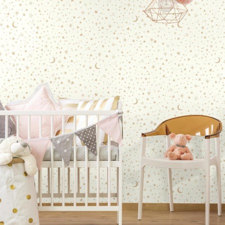 Twinkle Little Star Peel & Stick Wallpaper, Gold