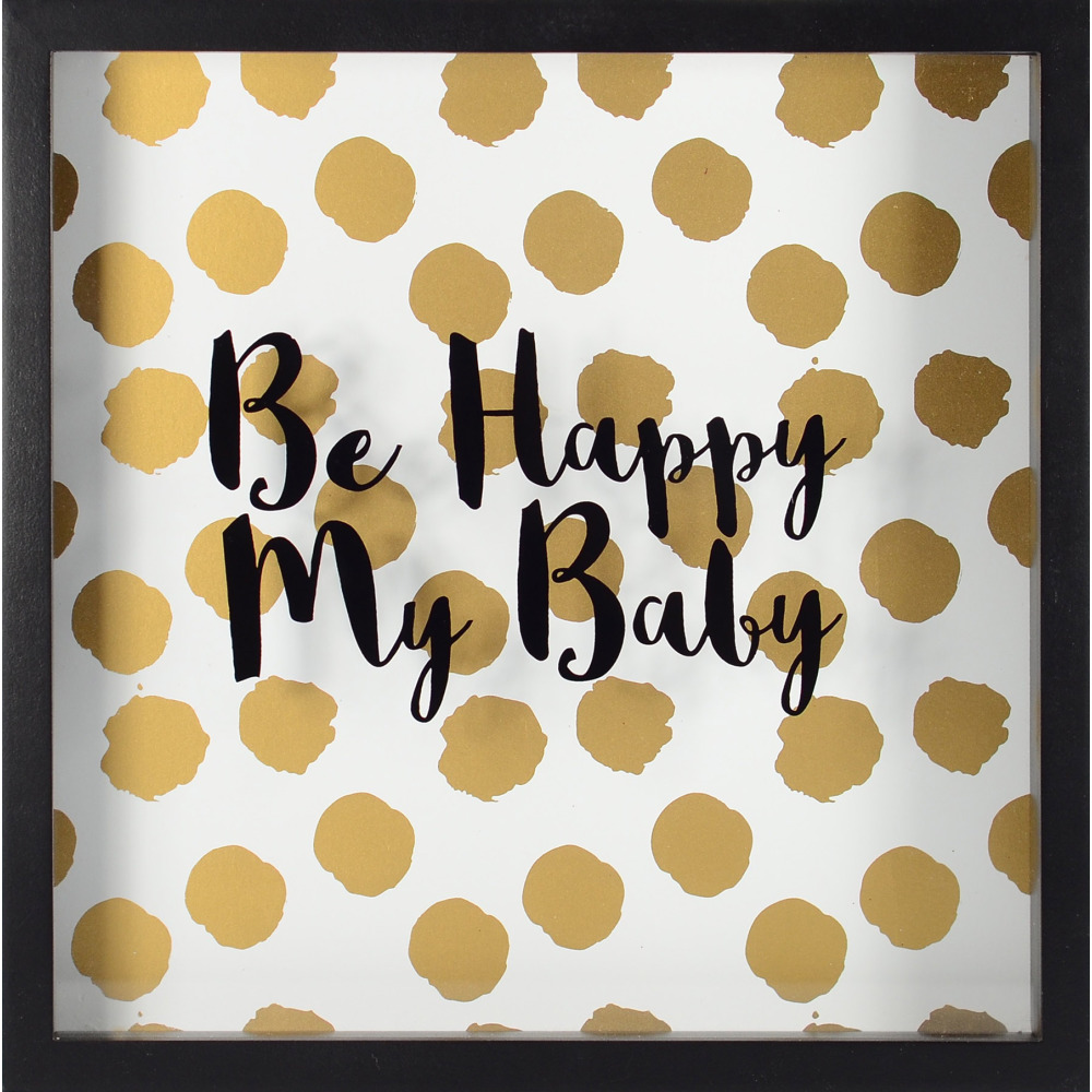 Ave10048 10 X 10 In. Happy Baby Wall Decor, Gold