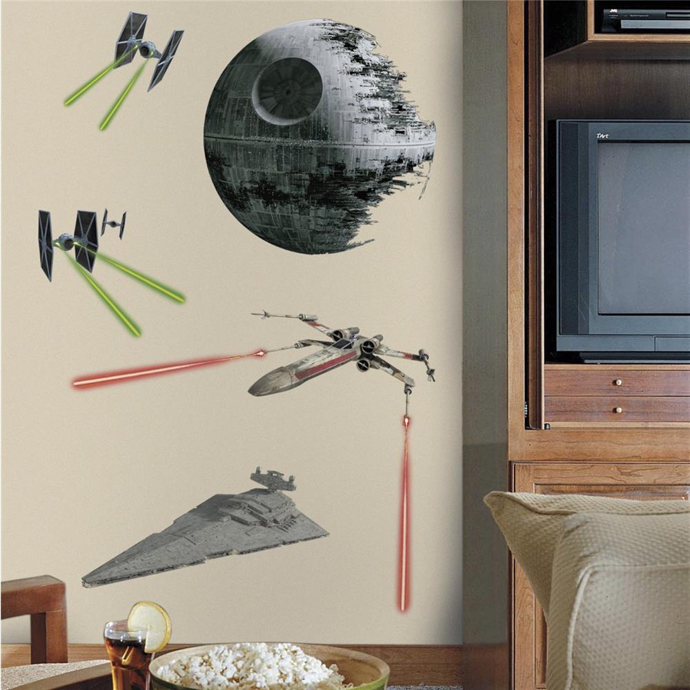 5.6 X 2 In. - 16.16 X 16.4 In. Star Wars Classic Space Ships Peel & Stick Giant Wall Decals, Multicolor