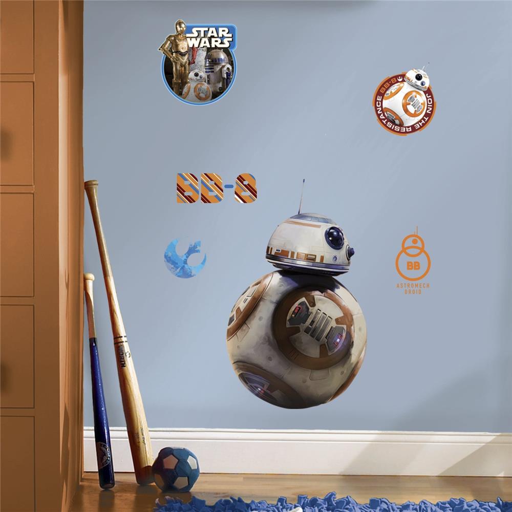 11.81 X 19.22 In. Star Wars The Force Awakens Ep Vii Bb-8 Peel & Stick Giant Wall Decal, Multicolor