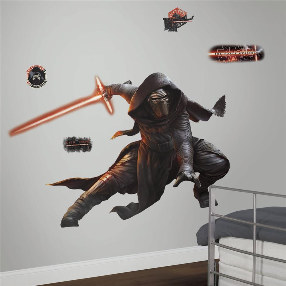 61.53 X 40.95 In. Star Wars The Force Awakens Ep Vii Kylo Ren Peel & Stick Giant Wall Decal, Multicolor