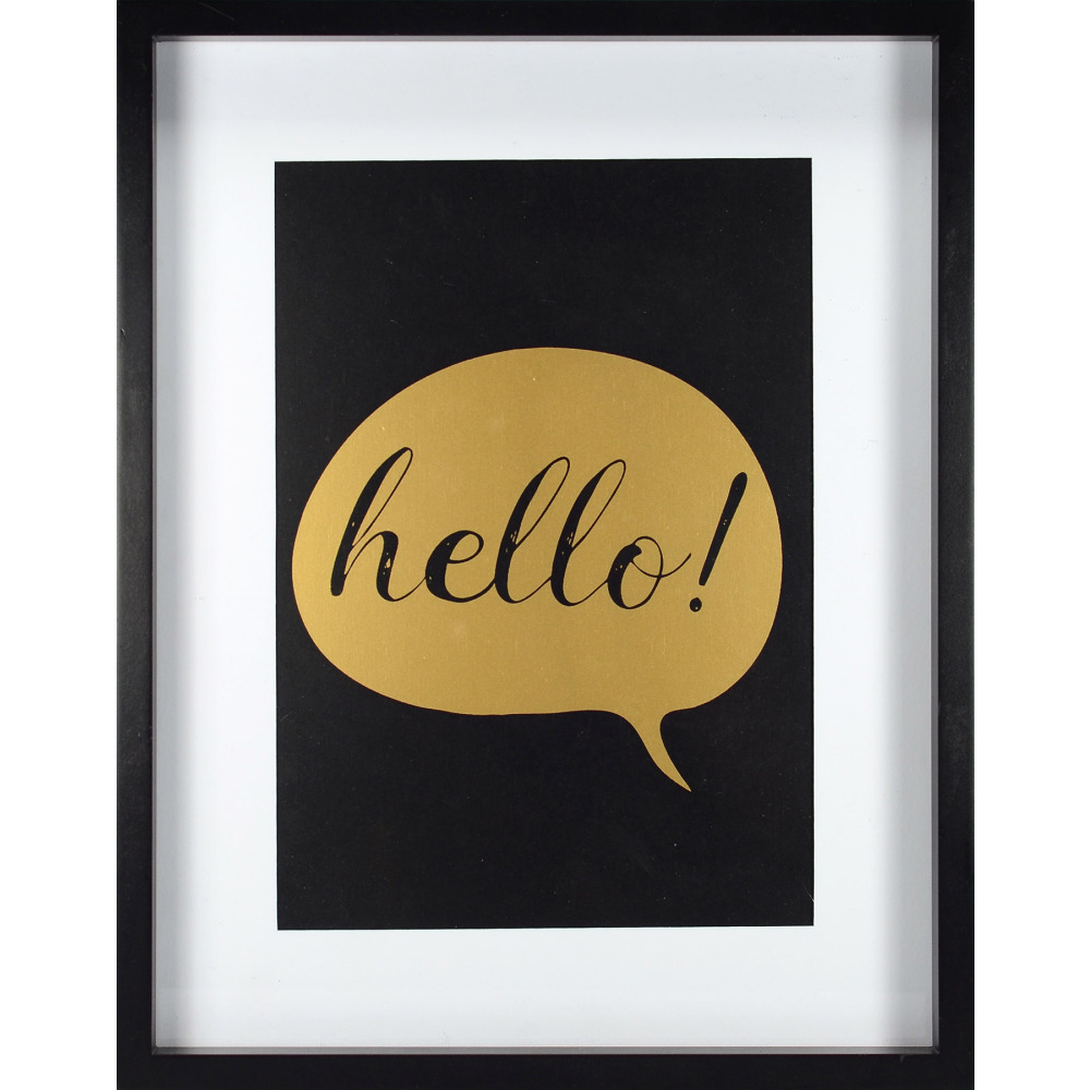 Ave10058 11 X 14 In. Hello Wall Decor, Gold